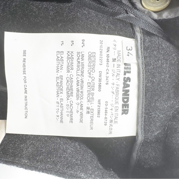 ✅ JIL SANDERS BLACK WOOL STRAIGHT LEG Black Trousers SIZE 34 - Picture 6 of 7